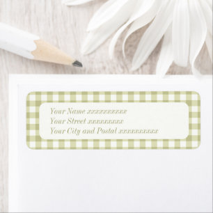 French Country Meadow Gingham - sage green plaid. Return Address Label