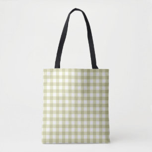 French Country Meadow Gingham - sage green plaid. Tote Bag