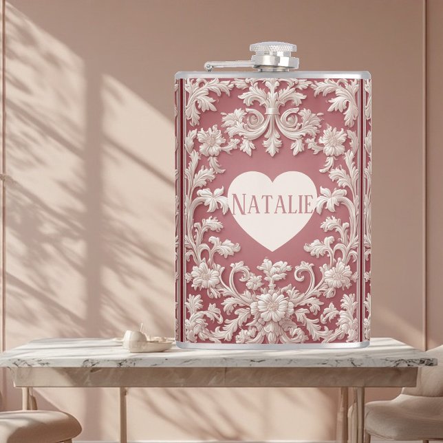 French Country Opulent Baroque Scrollwork Grandeur Hip Flask (French Country Opulent Baroque Scrollwork Grandeur Flask)