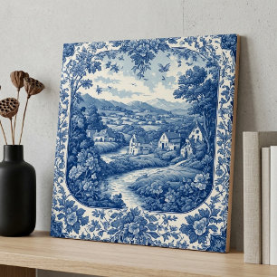 French Country Panorama Provence Valley Scenery Ceramic Tile