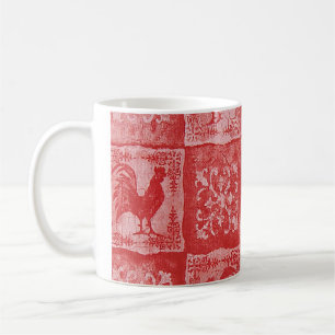 French Country Red Rooster Coffee Cup
