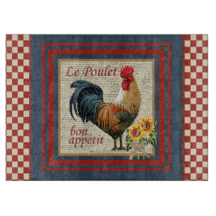French Country Rooster-Le Poulet Cutting Board