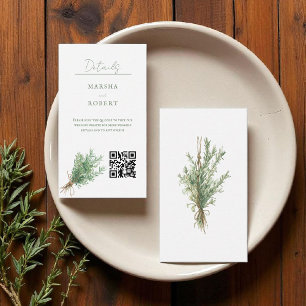 French Country Rosemary Rustic Botanical Wedding Enclosure Card