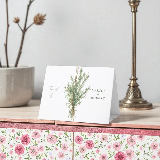 French Country Rosemary Wedding Thank You Card (Creator Uploaded)