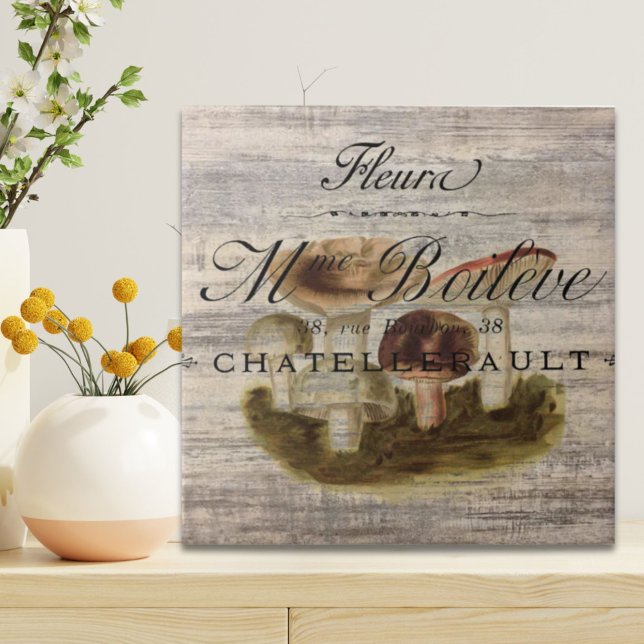 french country rustic fairytale woodland mushroom ceramic tile (french country rustic fairytale woodland mushroom ceramic tile)