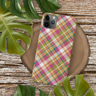 French Country Shabby Chic Flair Madras Pattern iPhone 12 Case