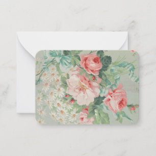 French Country Vintage Antique Cabbage Roses Card