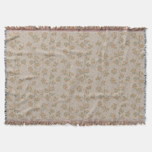 French Country Vintage Cottagecore Flowers Throw Blanket