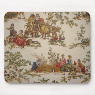 French Country Vintage Toile print mousepad