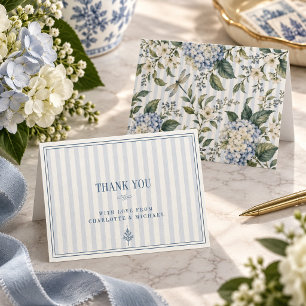 French Country Wedding Hydrangea Dragonfly Thank You Card