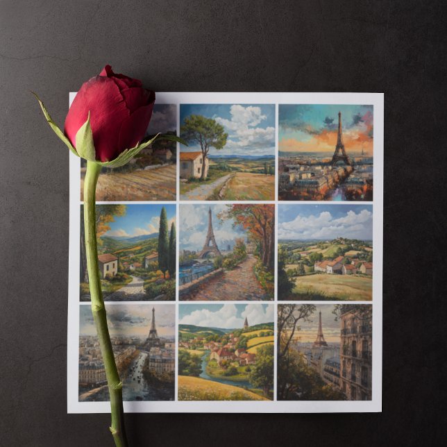 French Countryside and Paris, romantic scene Holiday Card (Creator Uploaded)