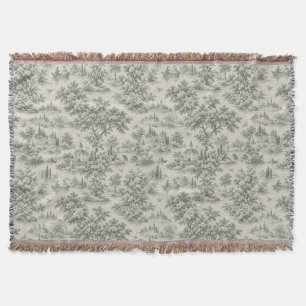 French Countryside Estate Storybook Textile Throw Blanket