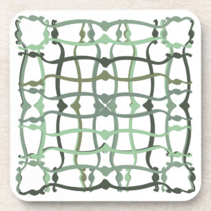French countryside sage green tile coaster