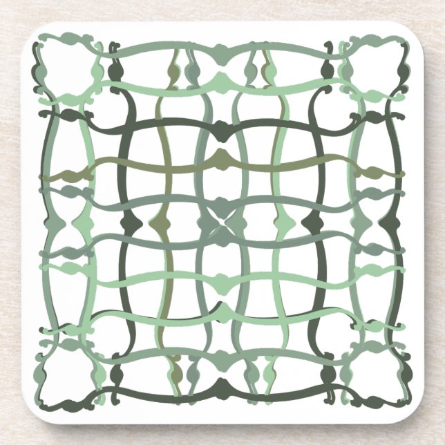 French countryside sage green tile coaster (Front)