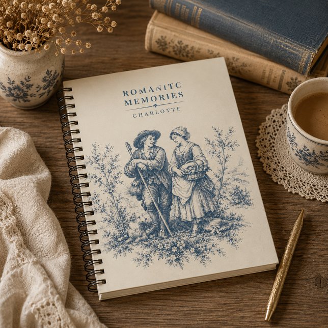 French Countryside Shepherd Couple Personalised  Notebook (Creator Uploaded)