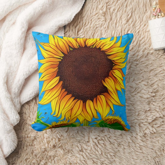 French Countryside Sunflower Cushion (Blanket)