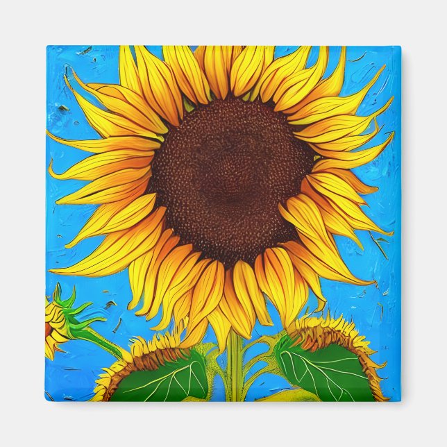 French Countryside Sunflower Magnet (Front)