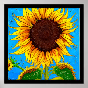 French Countryside Sunflower Poster
