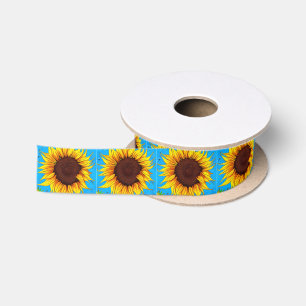 French Countryside Sunflower Satin Ribbon