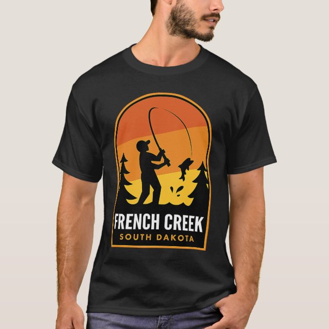 French Creek South Dakota Fishing T-Shirt (Front)