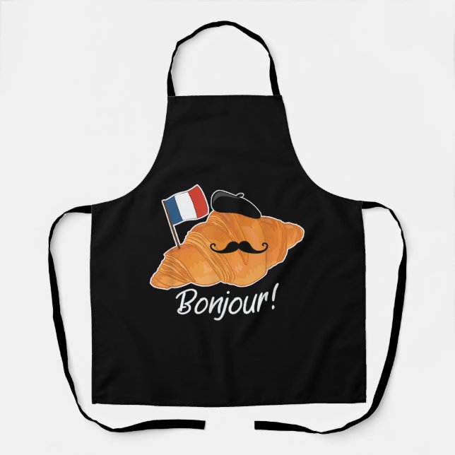 French Croissant Lover France Flag Francophile  Apron (Front)