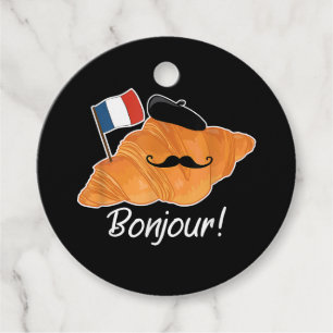 French Croissant Lover France Flag Francophile Favour Tags