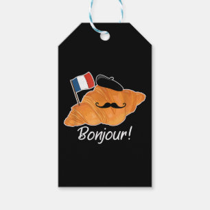 French Croissant Lover France Flag Francophile Gift Tags