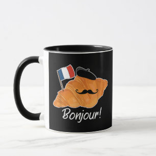 French Croissant Lover France Flag Francophile Mug