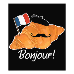 French Croissant Lover France Flag Francophile Photo Print