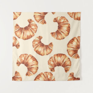French Croissant: Watercolor Pattern Tapestry
