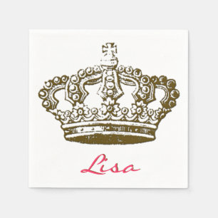French Crown Personalised Paper Napkins