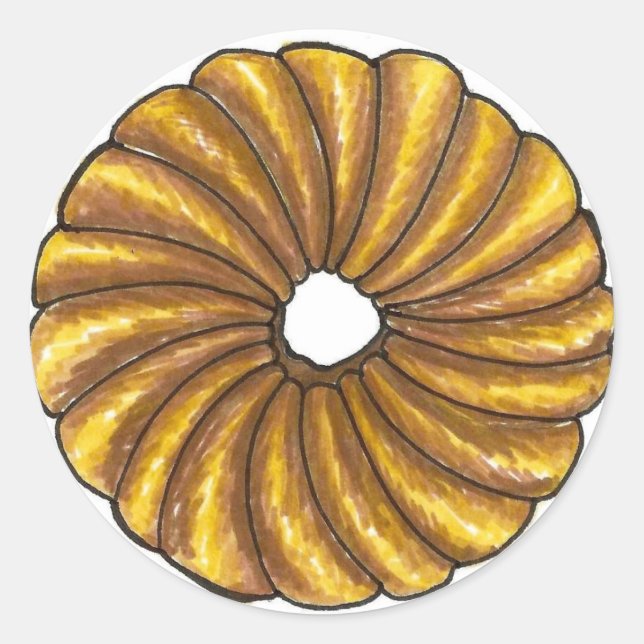 French Cruller Twist Breakfast Doughnut Doughnut Classic Round Sticker (Front)