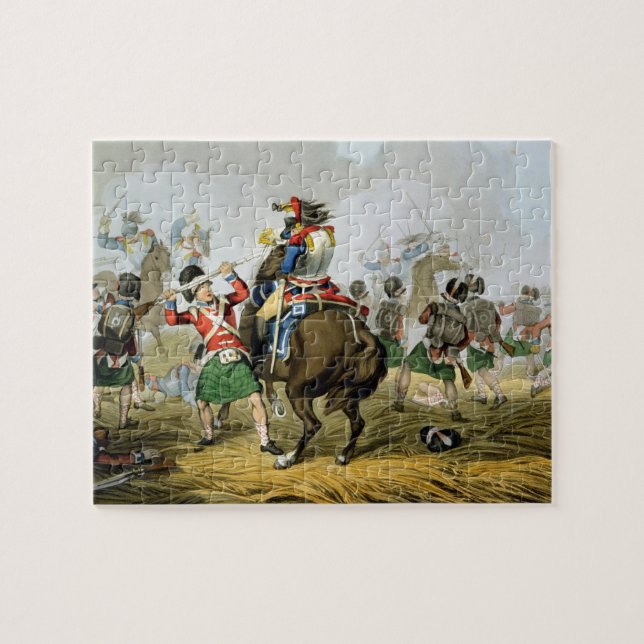 French Cuirassiers at the Battle of Waterloo, Char Jigsaw Puzzle (Horizontal)