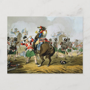 French Cuirassiers at the Battle of Waterloo, Char Postcard