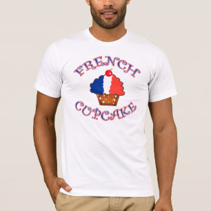 French Cupcake in French Flag Colours T-Shirt