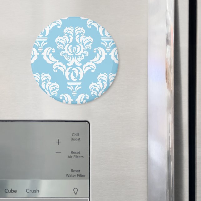 French Damask, Damask Pattern - Blue White Magnet (In Situ (Fridge))