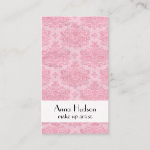 French Damask, Ornaments, Swirls - Pink Business Card