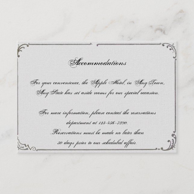 French Deco Frame Posh Wedding Insert (Front)