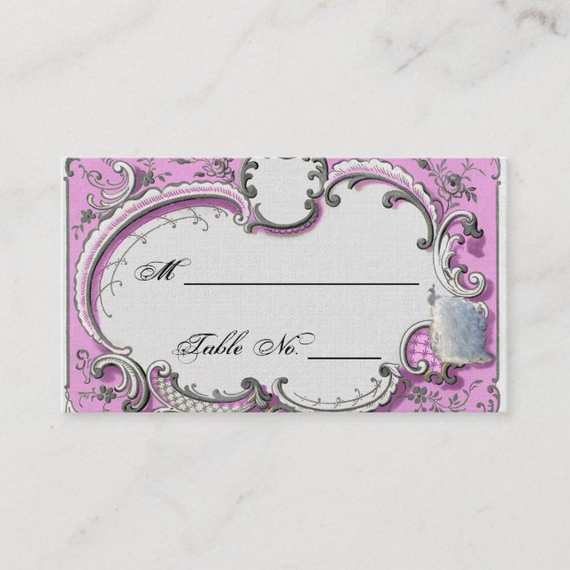 French Deco Frame Posh Wedding Place Cards (Front)