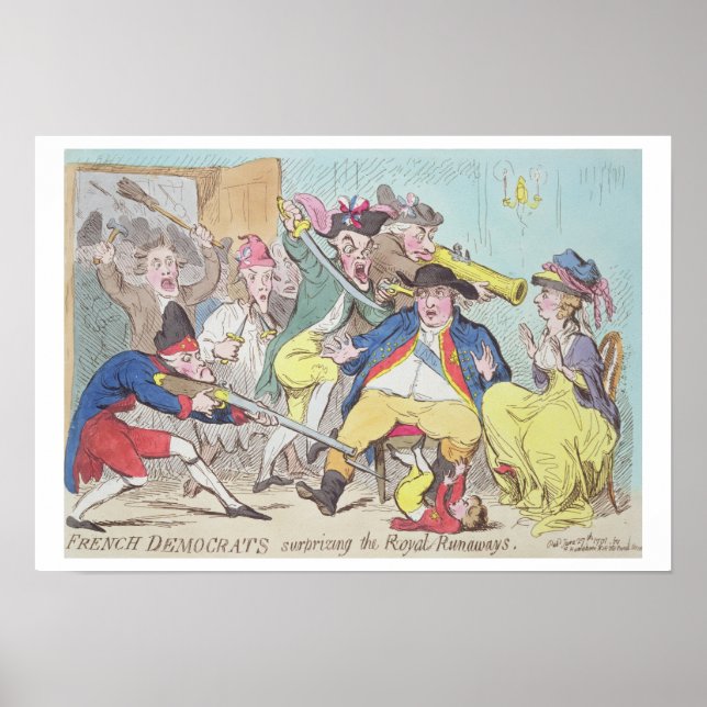 'French Democrats Surprising the Royal Runaways', Poster (Front)