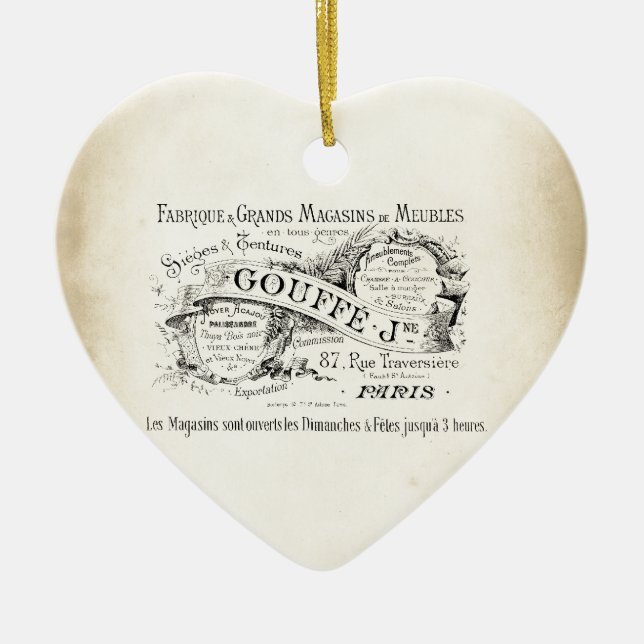 French Department Store Sign Ceramic Ornament (Front)