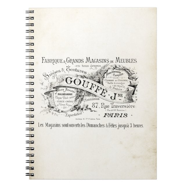 French Department Store Sign Notebook (Front)