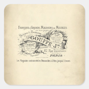 French Department Store Sign Square Sticker