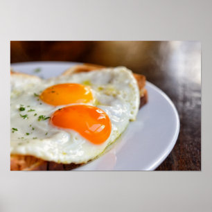 french dish croque-madame with beautiful fried egg poster