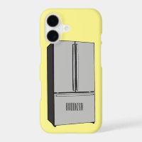 French door refrigerator cartoon illustration