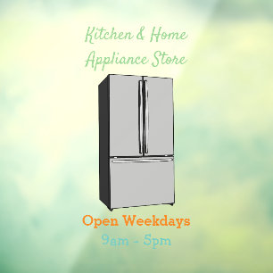 French door refrigerator cartoon illustration