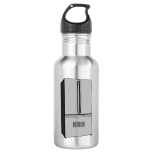 French door refrigerator cartoon illustration 532 ml water bottle