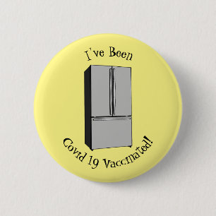 French door refrigerator cartoon illustration 6 cm round badge