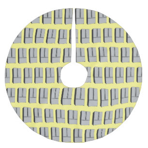 French door refrigerator cartoon illustration brushed polyester tree skirt