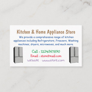 French door refrigerator cartoon illustration business card